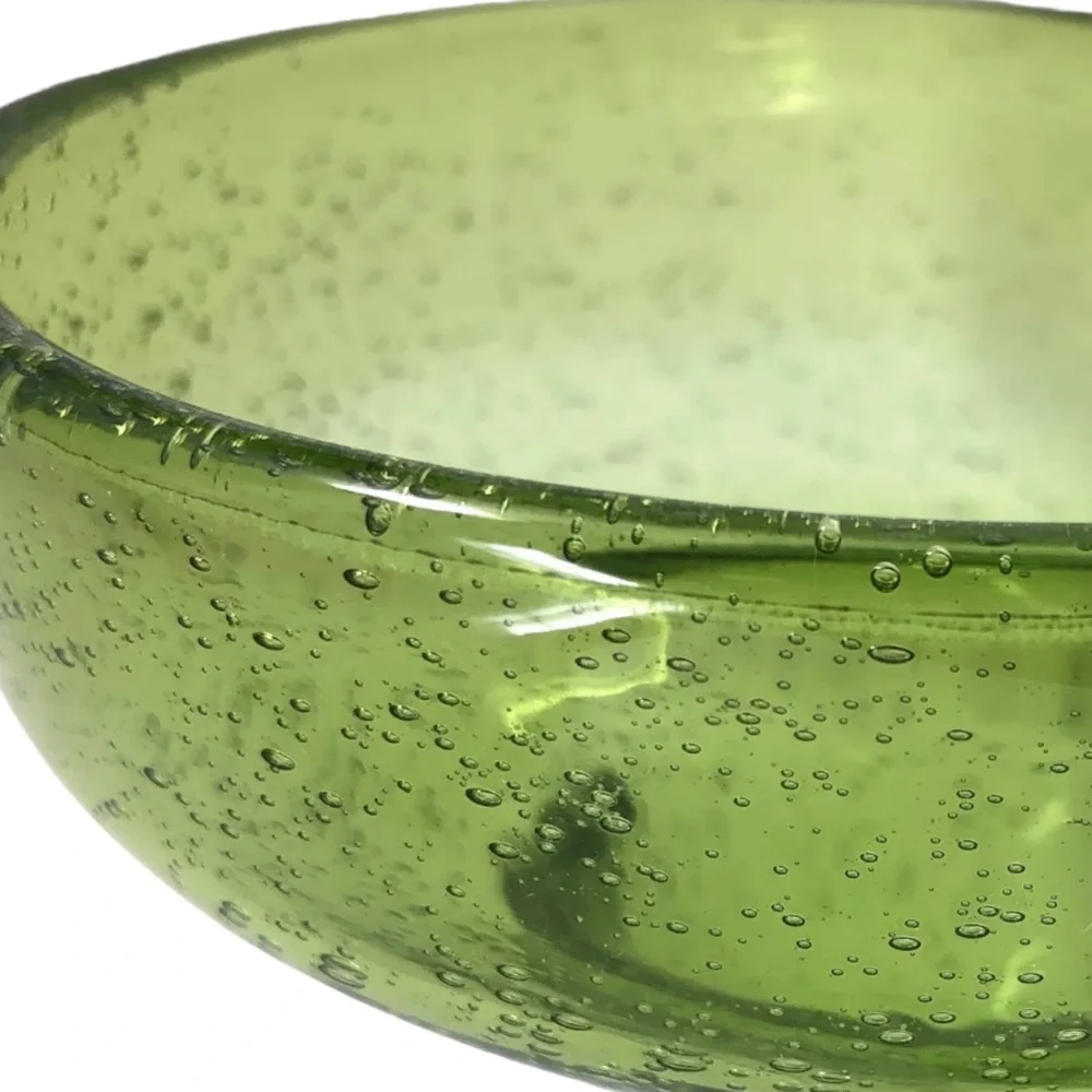 Crate & Barrel Margarita Glasses Mexican Hand Blown Bubbles Set 4